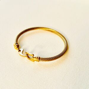 18K gold plated stainless steel bangel bracelet, unisex